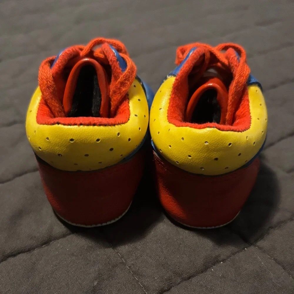 Vintage Infant Multi Color Soft Sole Sneakers Primary Blue‎ Red Yellow Shoes